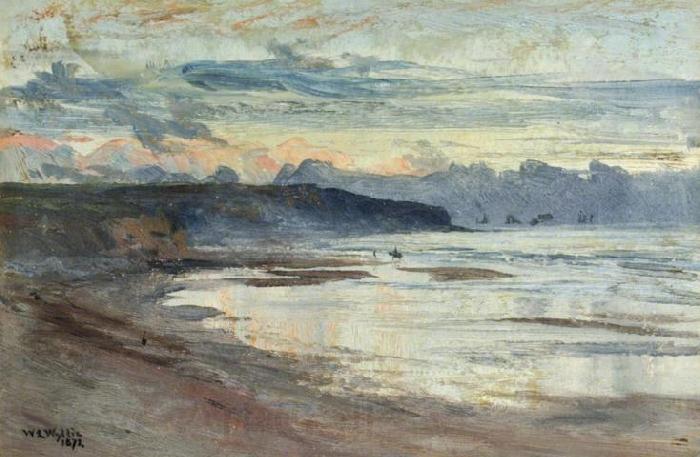 William Lionel Wyllie A Coastal Scene at Sunset Norge oil painting art